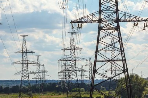 High-voltage power line. Stock Photos