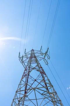 High Voltage Power Line Pole Stock Photos