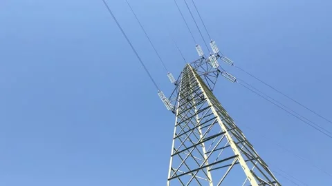 High voltage power line tower Stock Footage 133524069