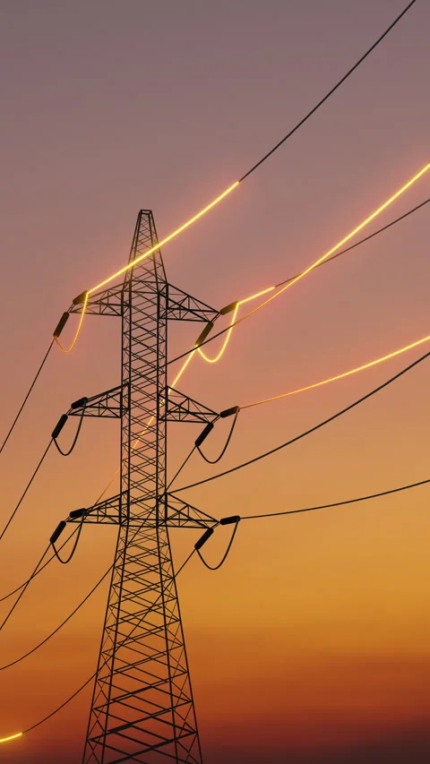 High Voltage Power Lines for the Delivery of Energy Stock Footage 286410084