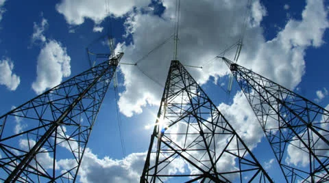 High-voltage power lines Stock-Footage 22957235