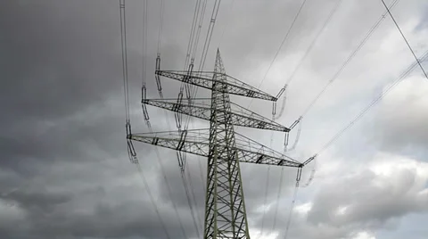 High voltage power lines Video stock 34858161