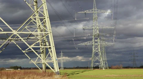 High voltage power lines Видео 34859215