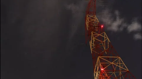 High Voltage Power Lines Stock Footage 43550015