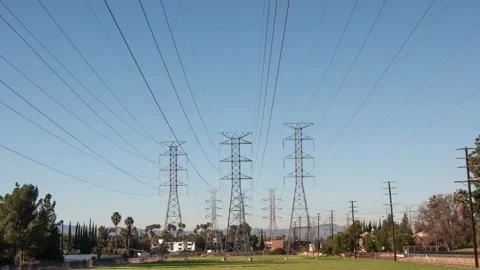 High voltage power lines Stock Footage 234090385