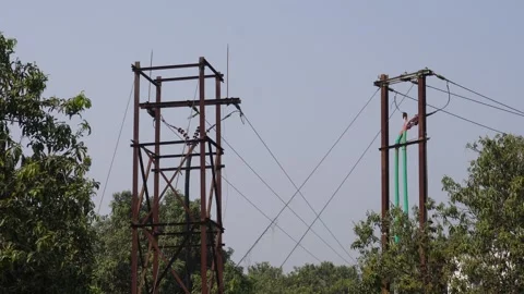 High Voltage Power Lines Stock Footage 336430557