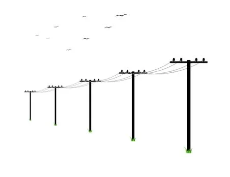 High voltage power lines Stock-Illustration