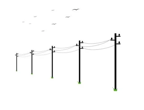 High voltage power lines Stock Illustration