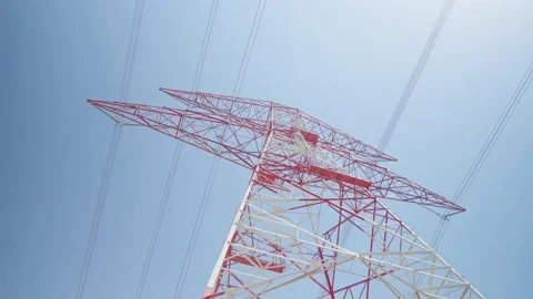 High Voltage Power Lines, Muscat, Oman Stock Footage 196003532