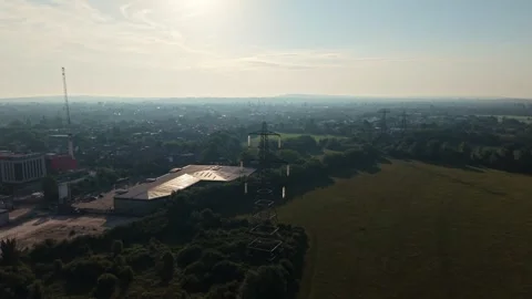High voltage power lines in Oxford Stock Footage 337761408