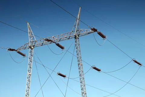 High Voltage Power Lines Stock Photos