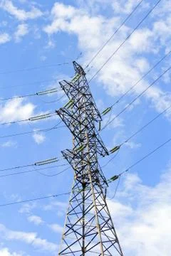 High voltage power lines Foto stock
