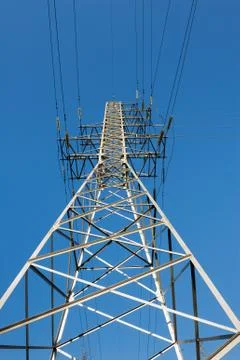 High voltage power lines Stock Photos