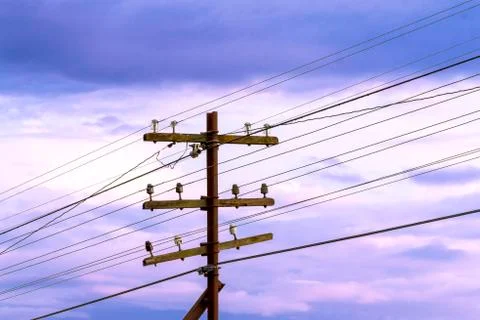 High voltage power lines Stock Photos