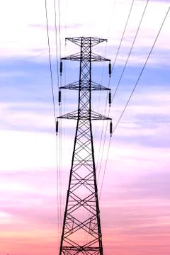 High voltage power lines Foto stock