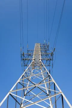 High voltage power lines Stock Photos
