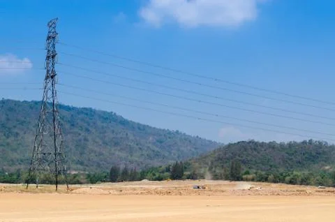 High voltage power lines. Stock Photos