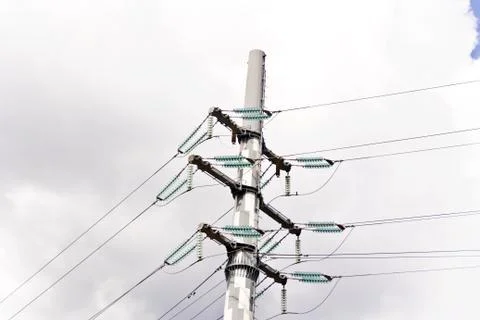 High voltage power lines Stock Photos