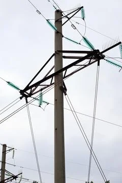 High-voltage power lines Stock Photos