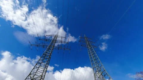 High voltage power lines time laps Stock-Footage 150666736
