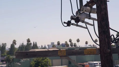 High Voltage Power Pole Video stock 78990568