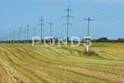 High voltage power pole Stock Photos