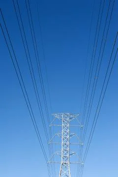 High voltage power pole Fotos Stock