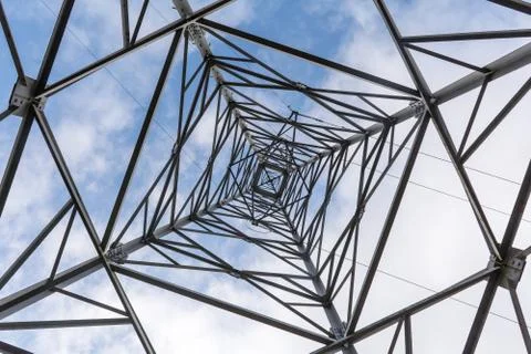 High Voltage Power Pole Texture Background Stock Photos