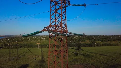 High-voltage power pylon Stock Footage 91063297