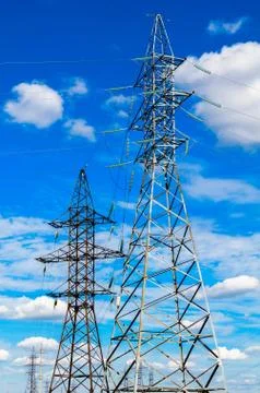 High voltage power pylon Stock Photos