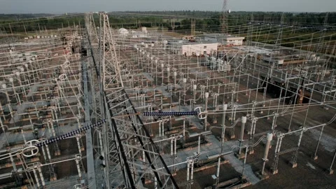 High Voltage Power Station Stock Footage 307115918
