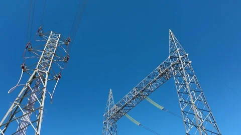 High voltage power station. Overhead power lines Stock Footage 246767267