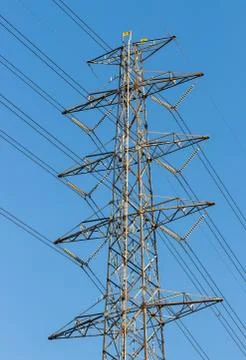 High voltage power tower Stock Photos