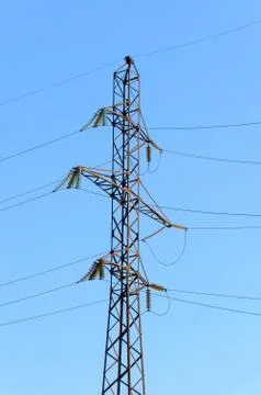 High voltage power tower Stock Photos