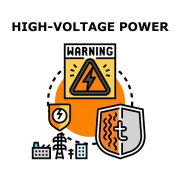 High voltage power warning signage illustrating electricity safety concept Ilustración de archivo