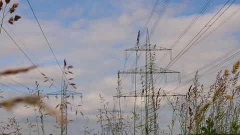 A high voltage pylon 4k 30fps video Stock Footage 276820430