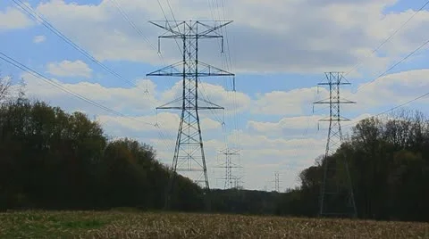 High-voltage pylon Stock Footage 10897016