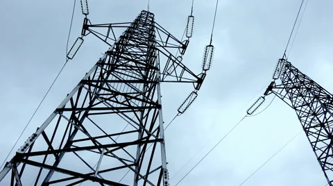 High voltage pylon Video stock 62906087