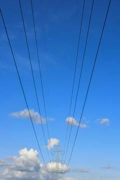 High voltage pylon tower Stock Photos