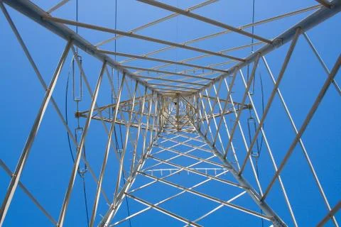 High voltage pylon - where is spiderman? Stock Photos