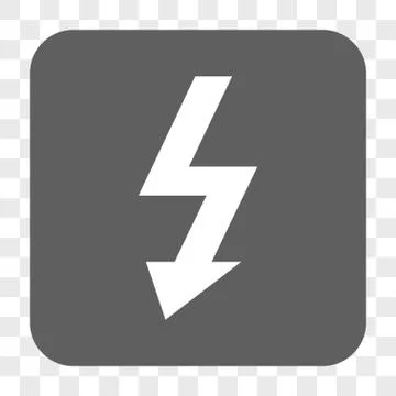 High Voltage Rounded Square Button Illustrazione stock