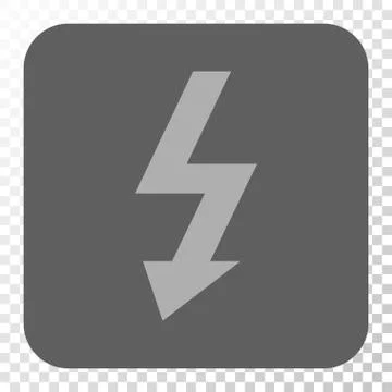 High Voltage Rounded Square Button Stock Illustration
