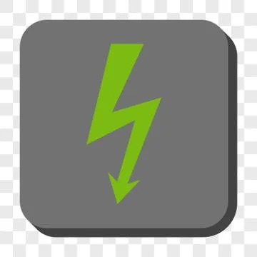 High Voltage Rounded Square Button Stock Illustration