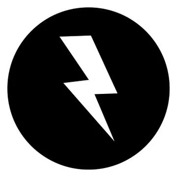 High voltage safety round icon sign vector graphics illustration. Stock Illustration