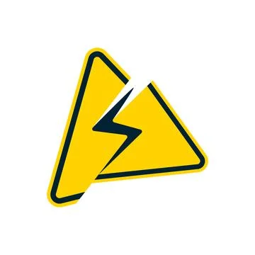 High voltage sign with cracked effect Stock Illustration