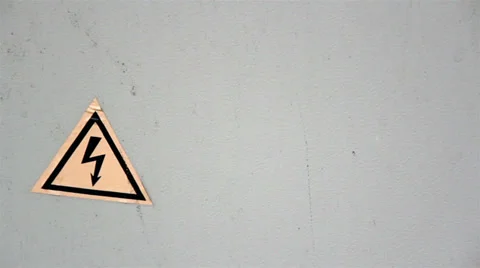 High voltage sign on the door Stock Footage 33289544