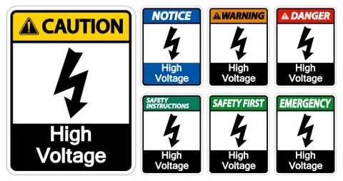 High voltage Sign Isolate On White Background,Vector Illustration EPS.10 Stock Illustration