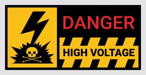 High voltage sign or electrical safety sign for warning restricted area Stock Illustration