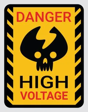 High voltage sign or electrical safety sign for warning restricted area Stock Illustration
