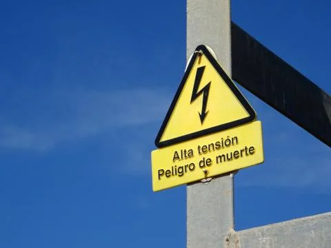 High voltage sign Stock Photos